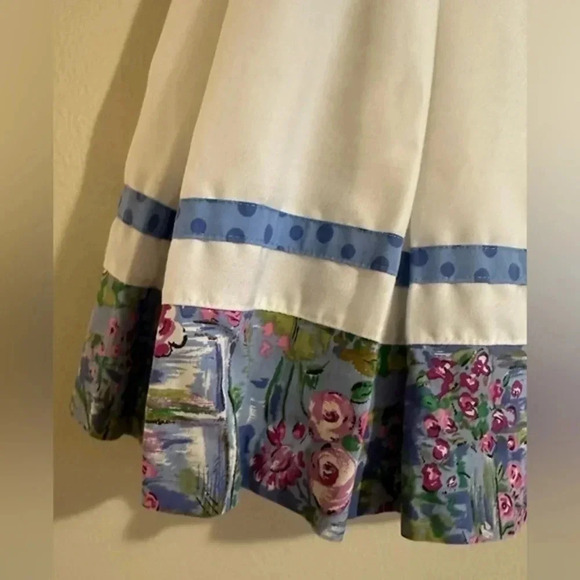 Vintage White Tennis Skirt with watercolor hem - Picture 4 of 4